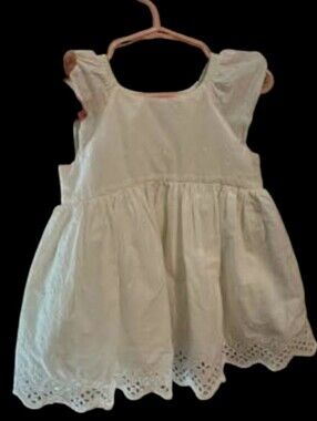Flower Girl White Eyelet Formal Dress